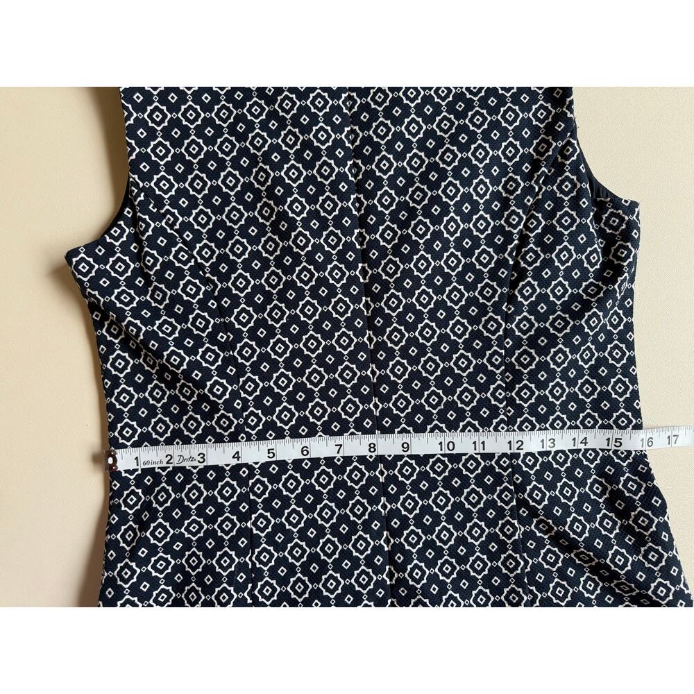 Brooks Brothers Women's Navy Blue Geometric Print Fit & Flare Dress Size 8 - Picture 10 of 13